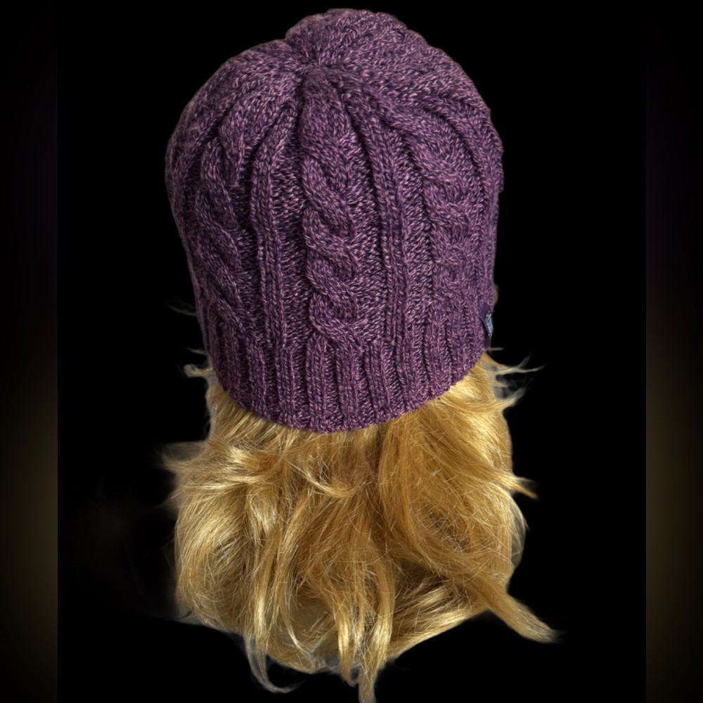 Heat Holders Purple Cable Knit Beanie - Picture 3 of 4